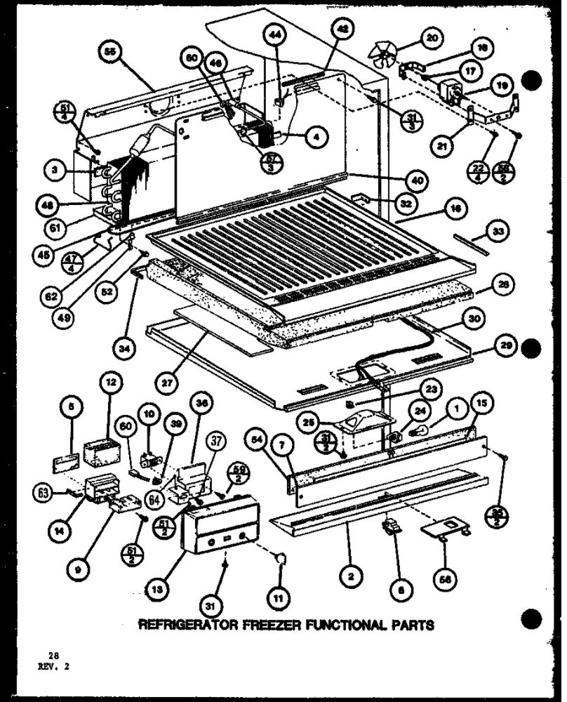 Refrigerator Freezer Functional Parts 2 Diagram and Parts List for IC3K-P7621309W-TM  Amana Refrigerator