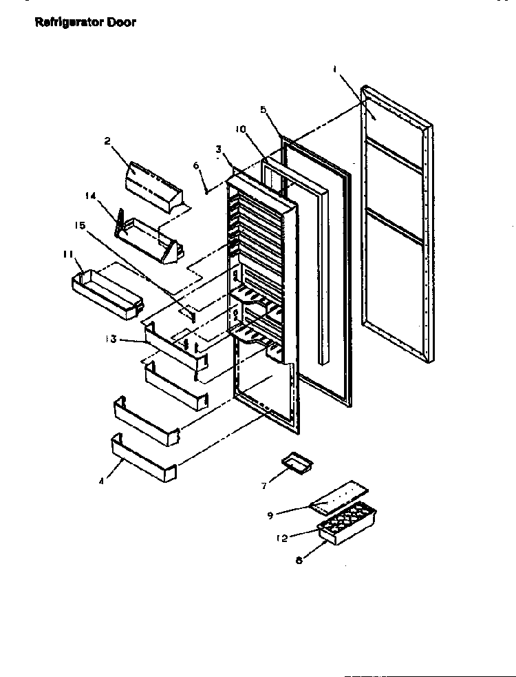 Refrigerator Door Diagram and Parts List for SX25S-P1198902WL  Amana Refrigerator