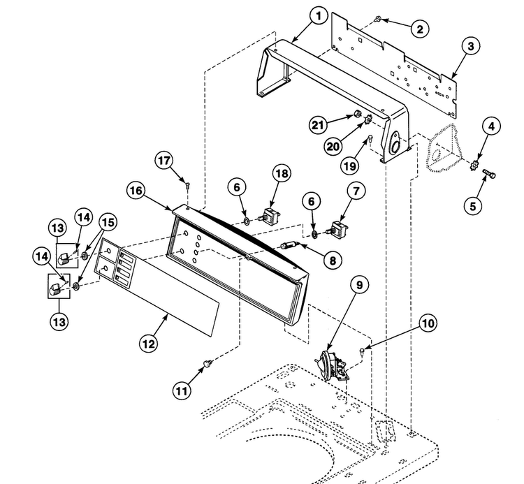 Control Assy Diagram and Parts List for SWT020LN  Speed Queen Washer