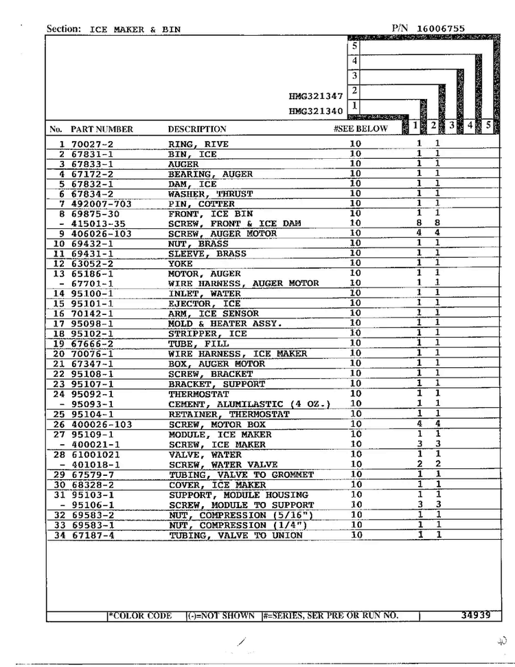 Ice Maker And Bin Page 2 Diagram and Parts List for 321340  Admiral Refrigerator