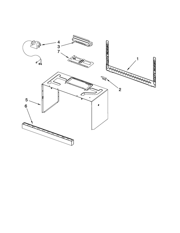 Cabinet And Installation Parts Diagram and Parts List for MMV4203WW0  Maytag Microwave