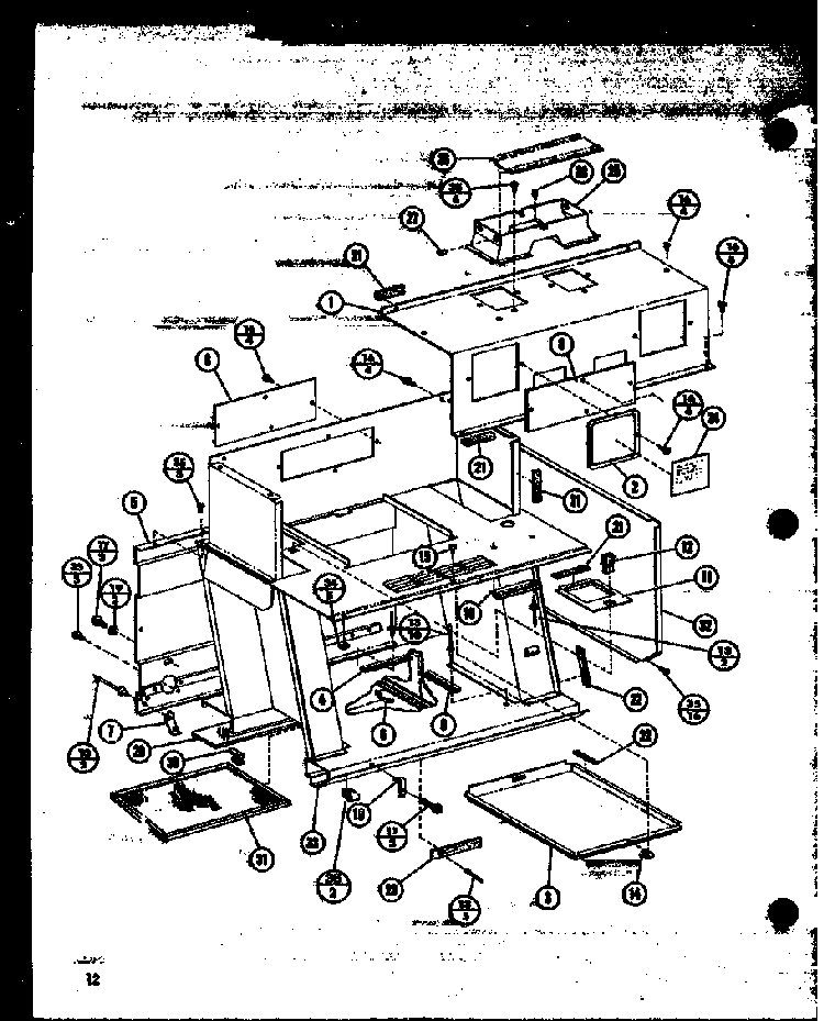 Section 7 Diagram and Parts List for MVH-1020-P76647-3M  Amana Microwave