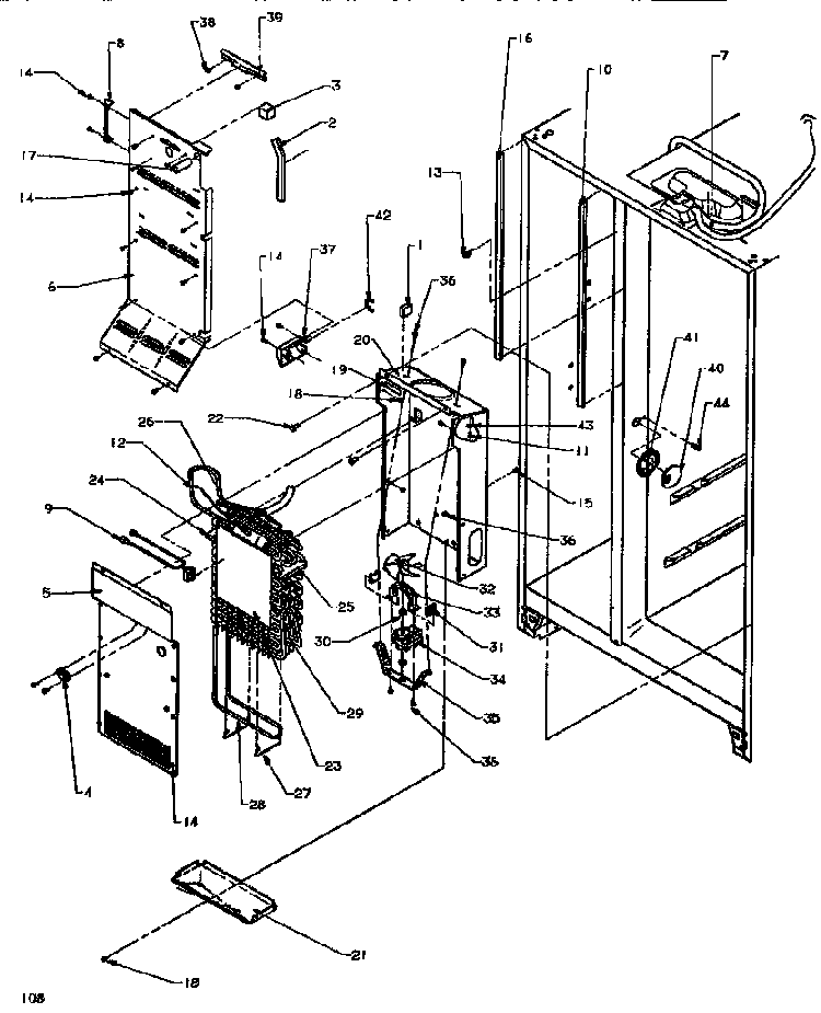 Evaporator & Air Handling Diagram and Parts List for SSD522NBW-P1181001WW  Amana Refrigerator