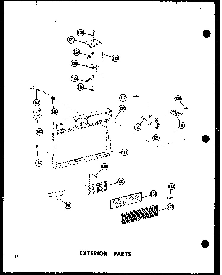 Exterior Parts Diagram and Parts List for RC-7PB P71300-2M Amana Microwave