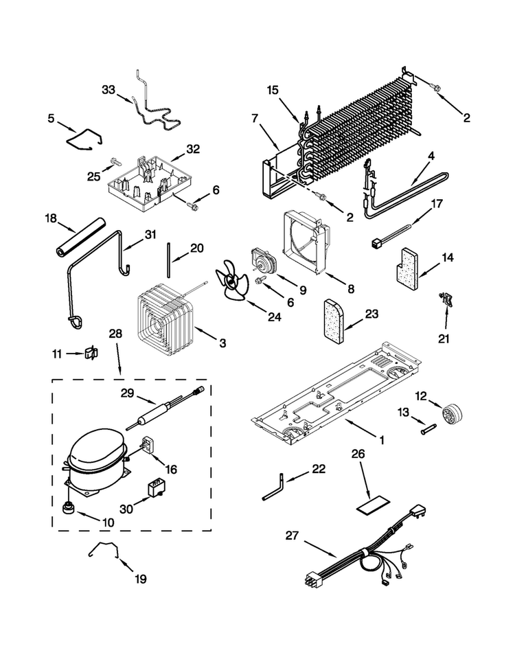 Unit Parts Diagram and Parts List for A8RXNGFBS01  Amana Refrigerator