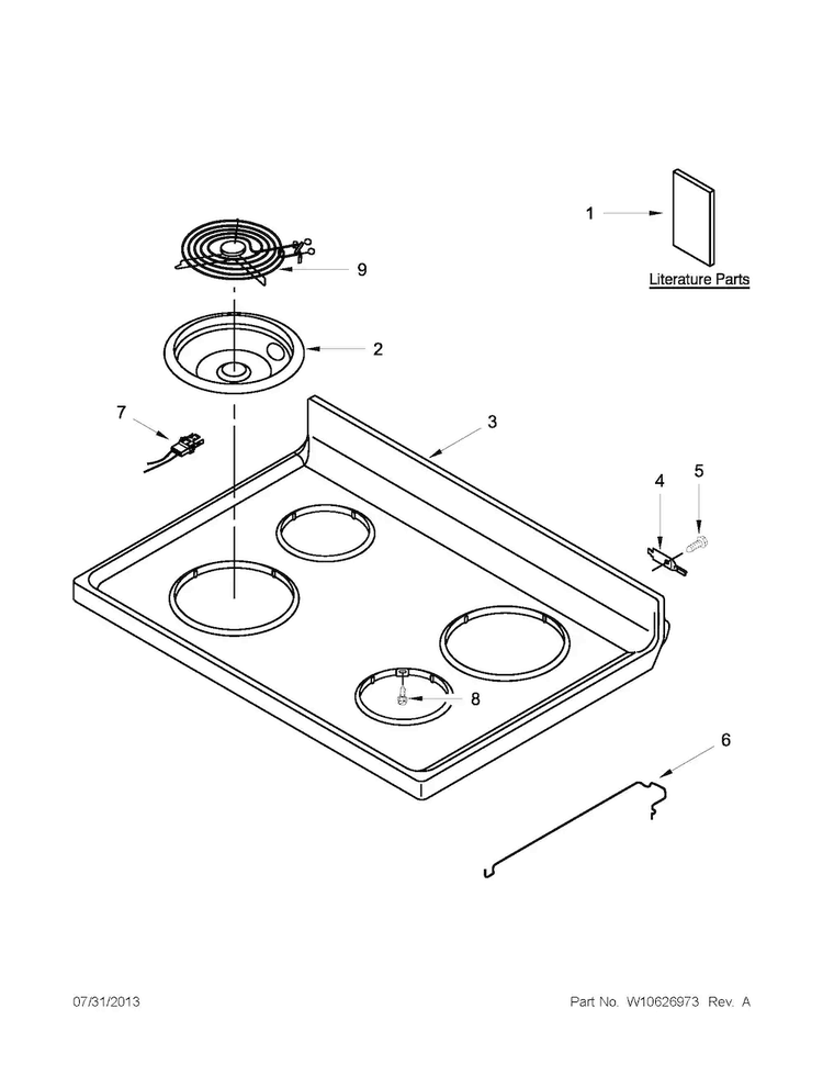 Cooktop Parts Diagram and Parts List for ACR4530BAW0  Amana Range