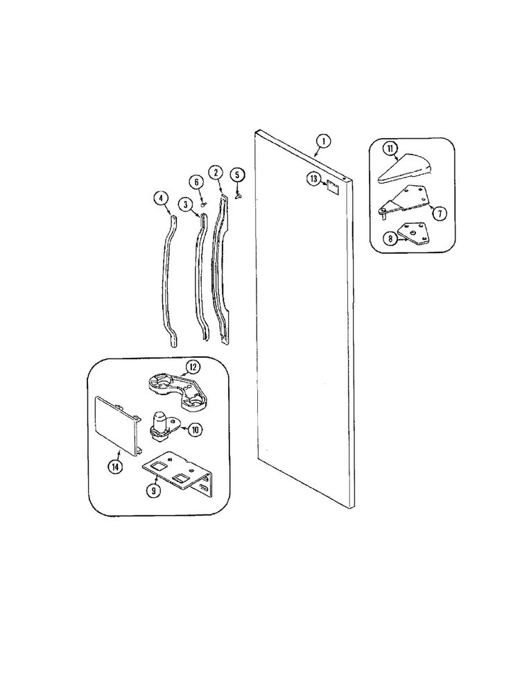 Fresh Food Outer Door Diagram and Parts List for HMG601080  Admiral Refrigerator