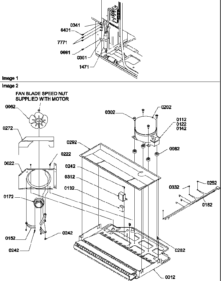 Machine Compartment Diagram and Parts List for TGI21VW-P1310901WW  Amana Refrigerator