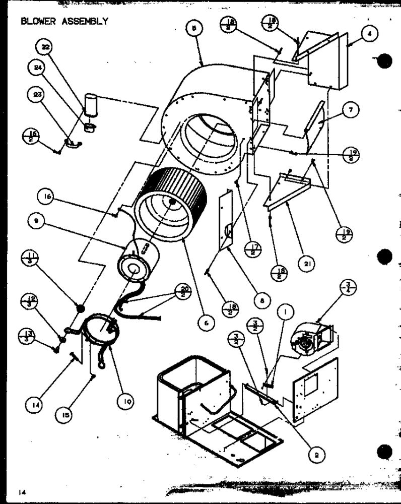 Blower Assembly 1 Diagram and Parts List for D9836806  Amana Air Conditioner
