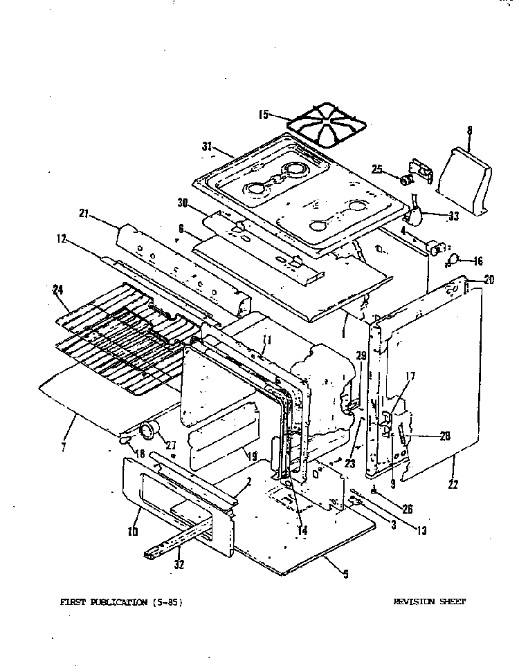 Body Diagram and Parts List for 31FK-3KX  Magic Chef Range