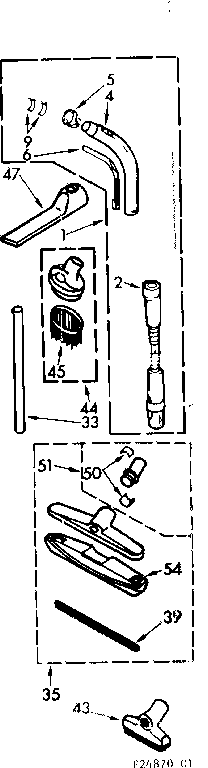 Attachment Parts Diagram and Parts List for 11624870  Kenmore Canister Vacuum