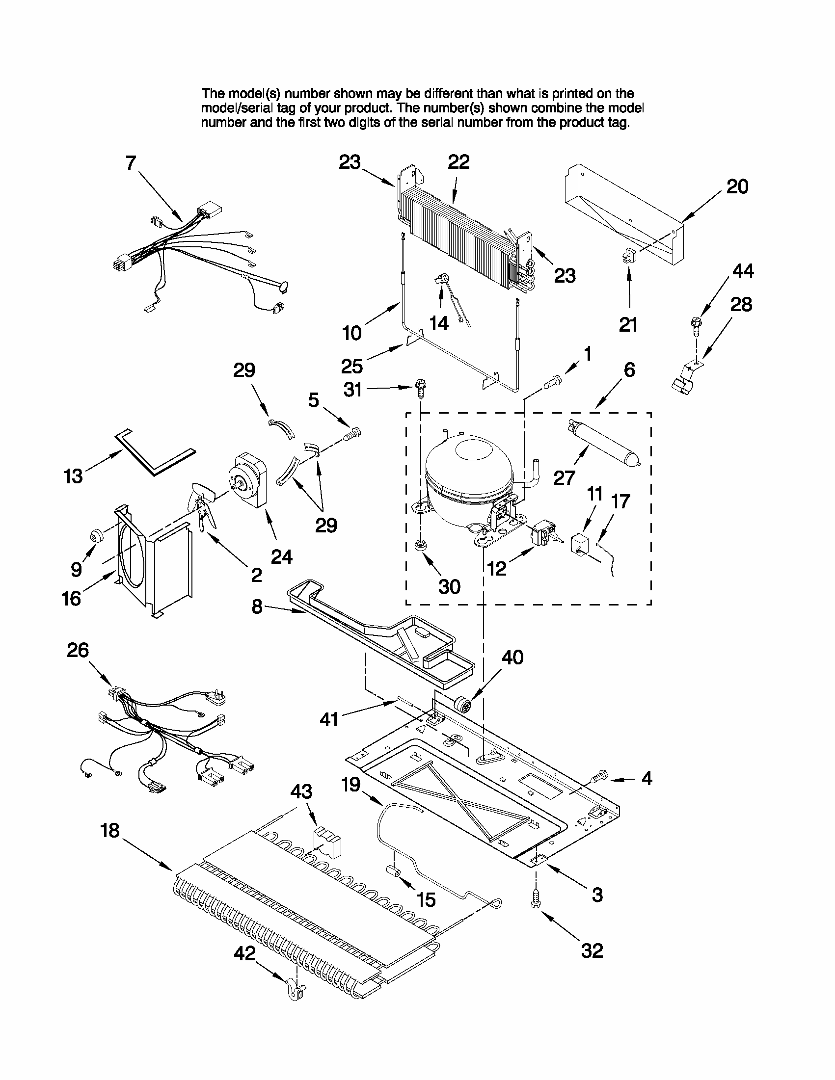 Unit Parts Diagram and Parts List for G37026FEAW10  Maytag Refrigerator