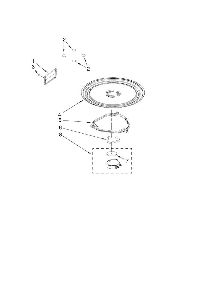 Turntable Parts Diagram and Parts List for AMV1150VAB0  Amana Microwave