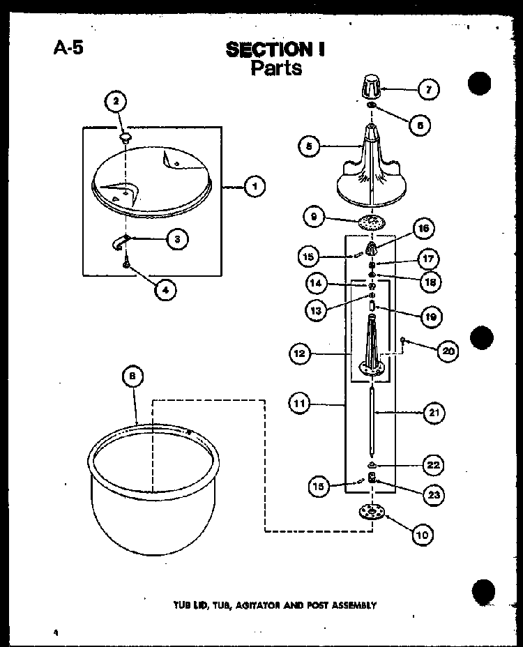 Tub Lid Diagram and Parts List for TWA-200 P75753-1W Amana Washer