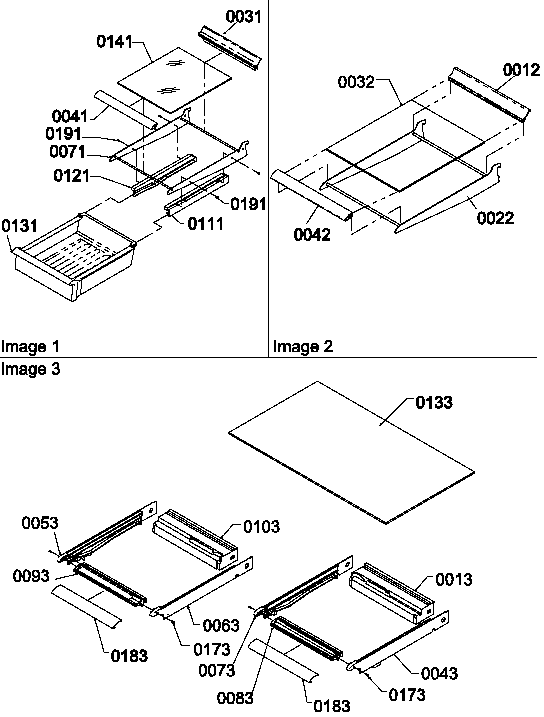 Shelving Assemblies Diagram and Parts List for TA18TW-P1304501WW  Amana Refrigerator