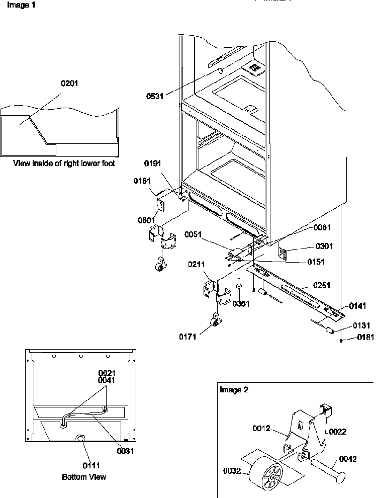 Insulation & Roller Assembly Diagram and Parts List for BG20TL-P1196510WL  Amana Refrigerator