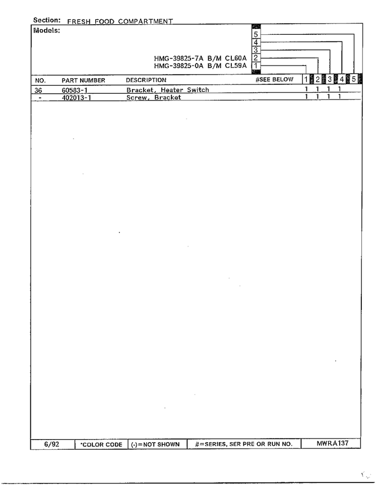 Fresh Food Compartment Page 3 Diagram and Parts List for 39825-7A  Admiral Refrigerator