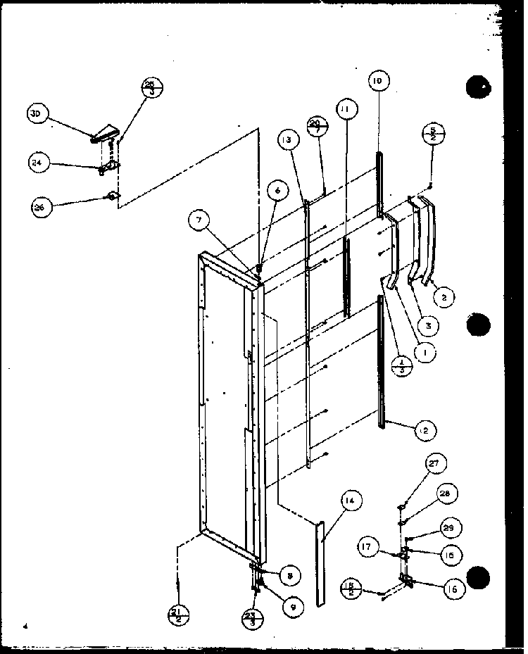 Freezer Door Diagram and Parts List for SZ22ML-P1120608WL  Amana Refrigerator