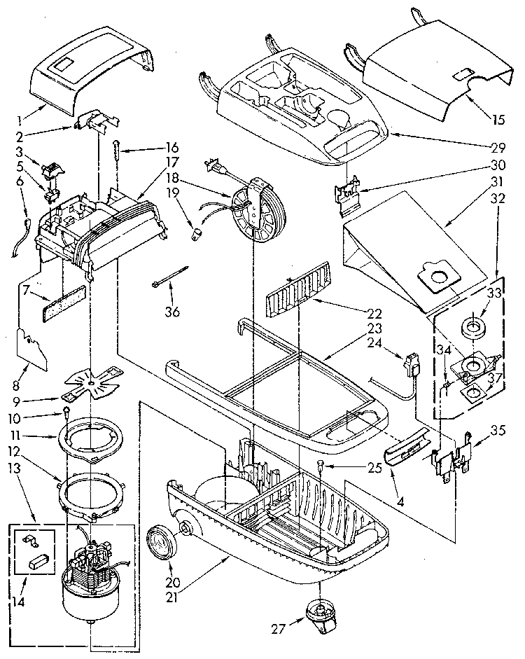 Base Assembly Diagram and Parts List for 1162137082C  Kenmore Canister Vacuum