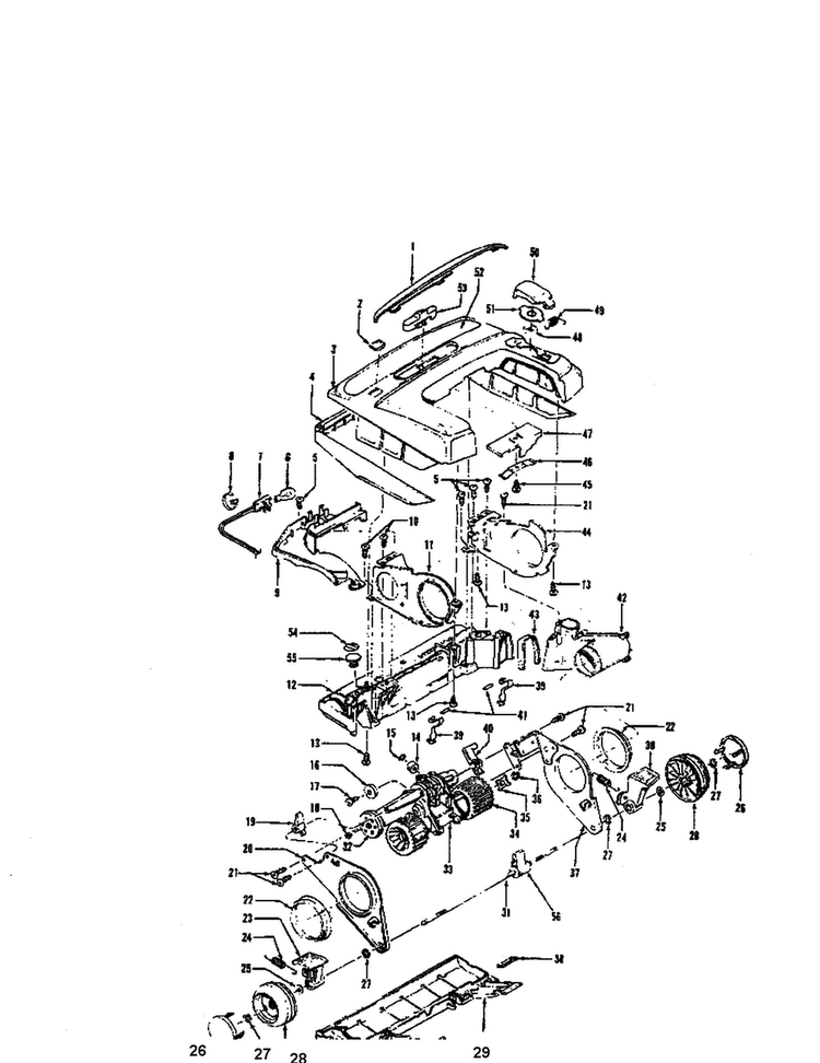 Power Drive - Agitator Housing Diagram and Parts List for U6311-930  Hoover Upright Vacuum