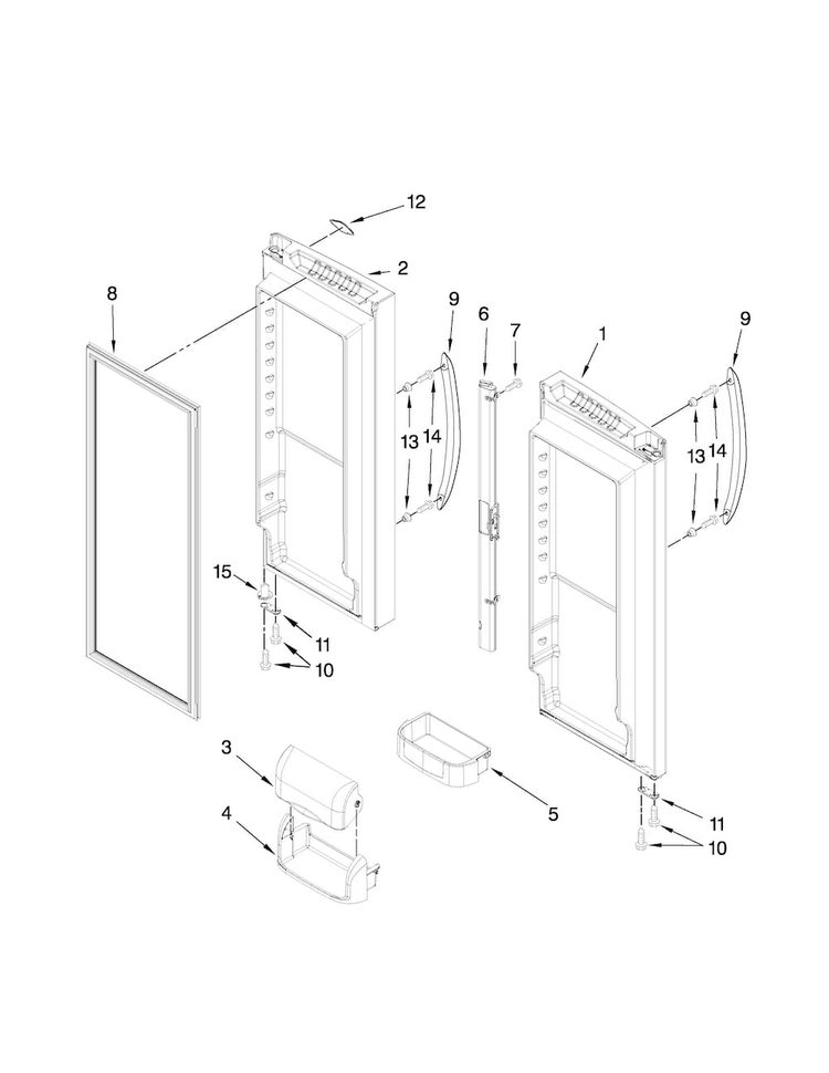Refrigerator Door Parts Diagram and Parts List for MFF2258VEM4  Maytag Refrigerator