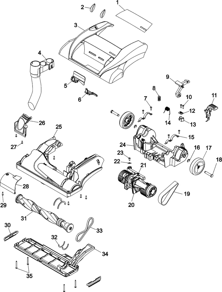 Foot Diagram and Parts List for U6420-900  Hoover Upright Vacuum