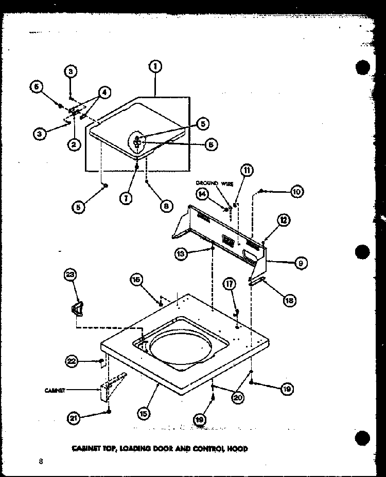 Cabinet Top Diagram and Parts List for TAA400 P77040-2W Amana Washer