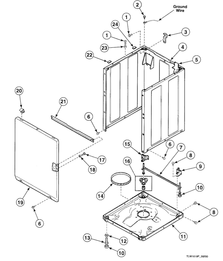 Cabinet Assy Diagram and Parts List for SWT820QN  Speed Queen Washer