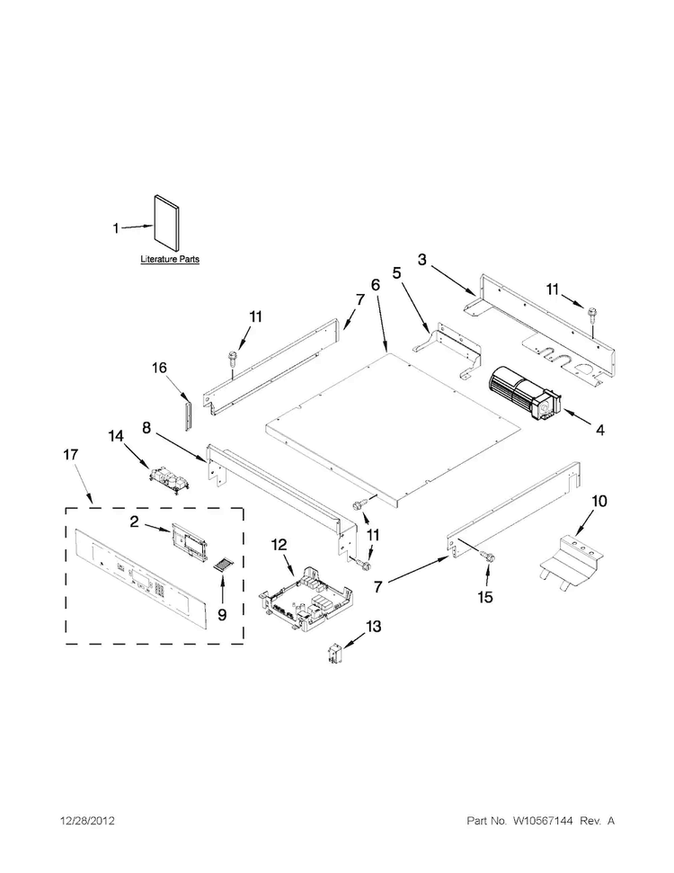Control Panel Parts Diagram and Parts List for JJW2727WS02  Jenn-Air Wall Oven