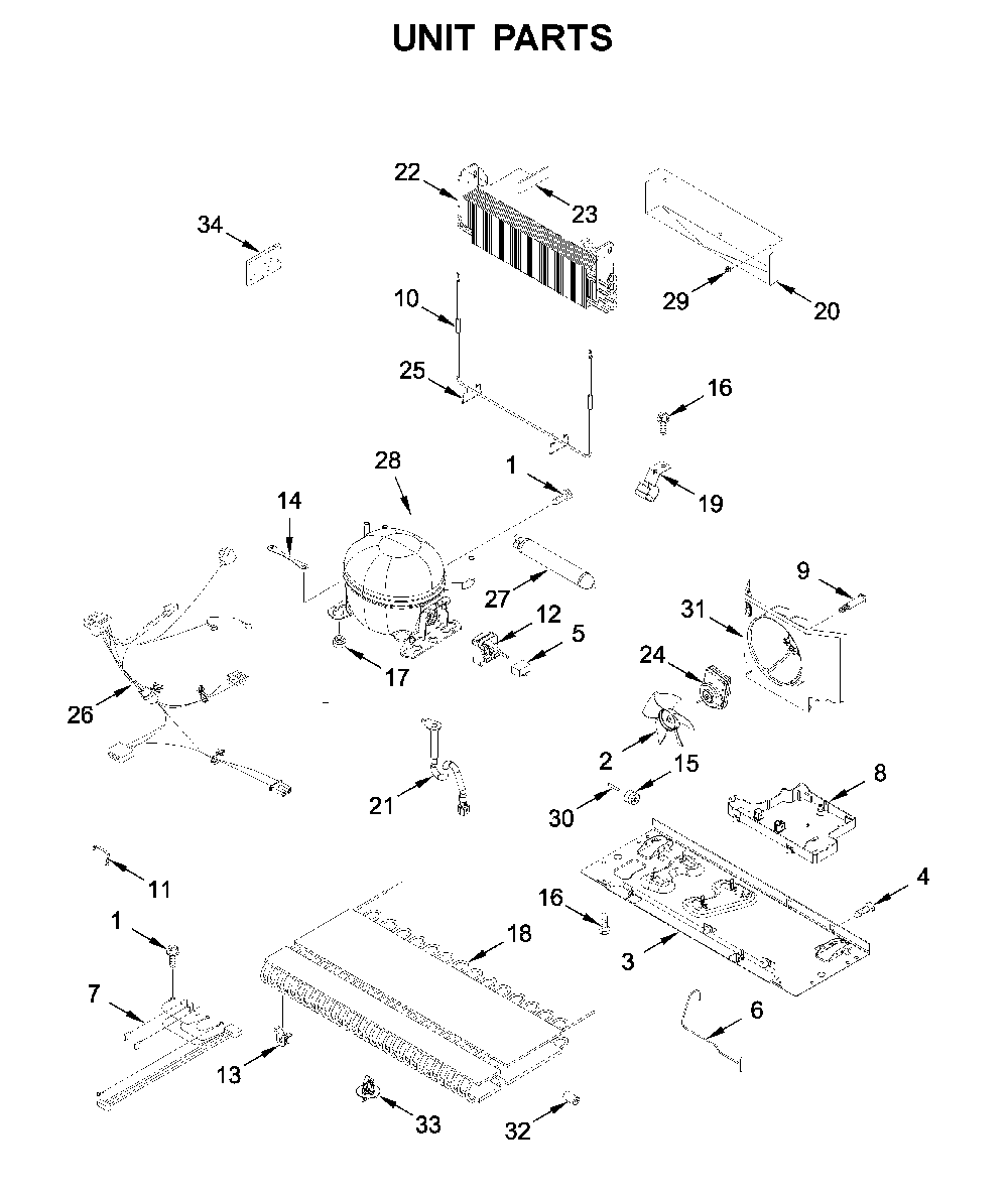 Unit parts Diagram and Parts List for MFF2258FEZ04  Maytag Refrigerator