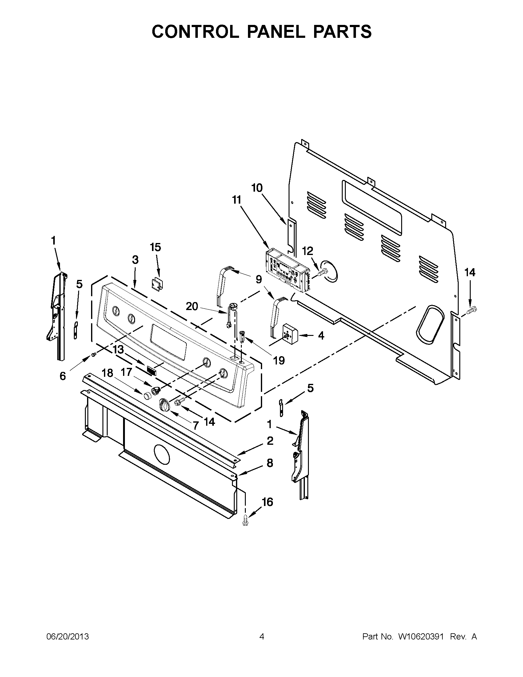 02 - CONTROL PANEL PARTS Diagram and Parts List for YMER7685BB0  Maytag Range