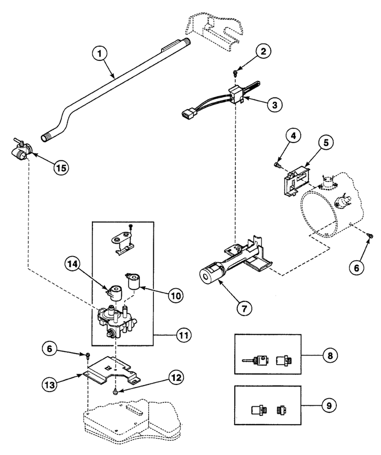 Gas Valve Diagram and Parts List for SSGA19LJ  Speed Queen Dryer