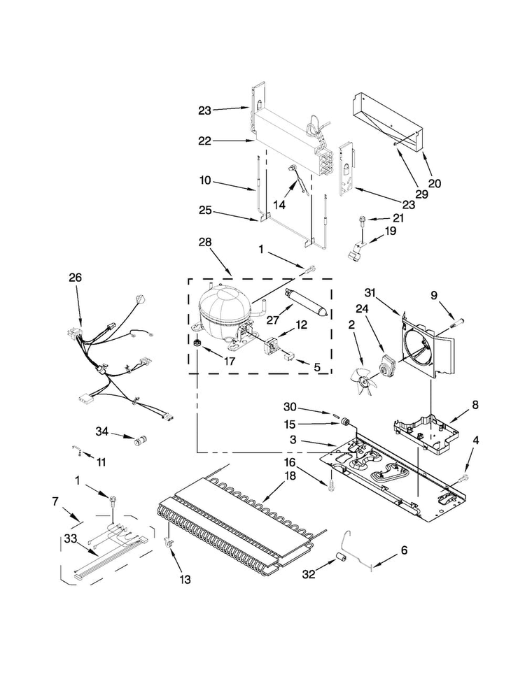 Unit Parts Diagram and Parts List for MFI2269VEM11  Maytag Refrigerator