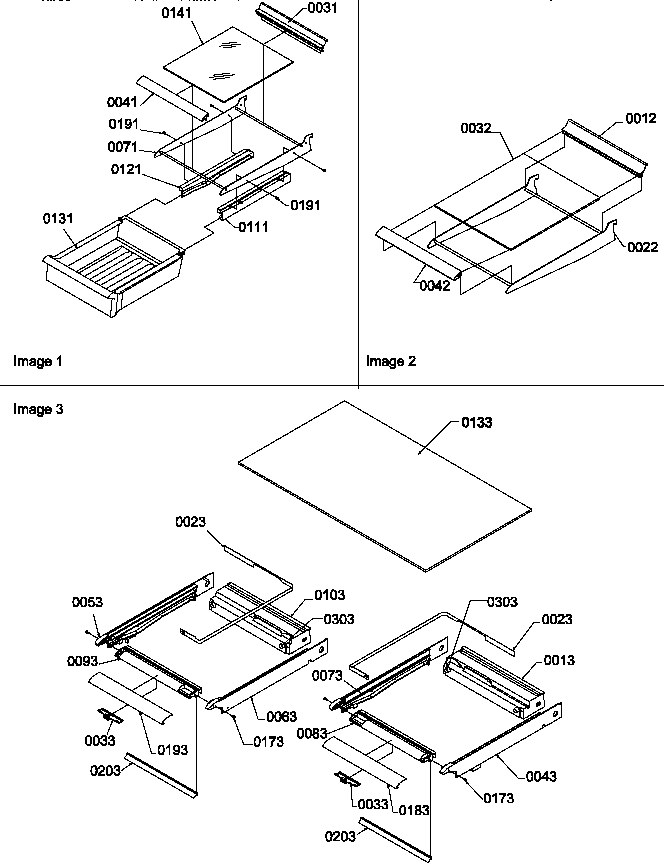Shelving Assemblies Diagram and Parts List for TR518ITWL-P1183708WL  Amana Refrigerator