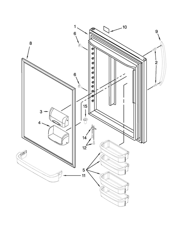 Refrigerator Door Diagram and Parts List for ABB2224WEB3  Amana Refrigerator