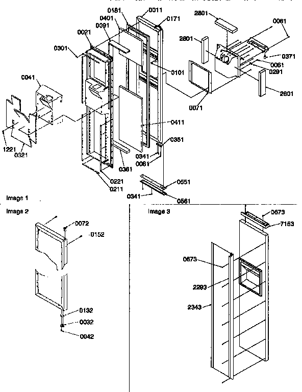 Freezer Door Diagram and Parts List for 57082-P1190812WW  Amana Refrigerator