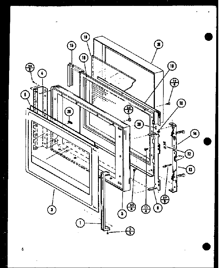 Section 1 Diagram and Parts List for RCR-7 P85515-6S Amana Range