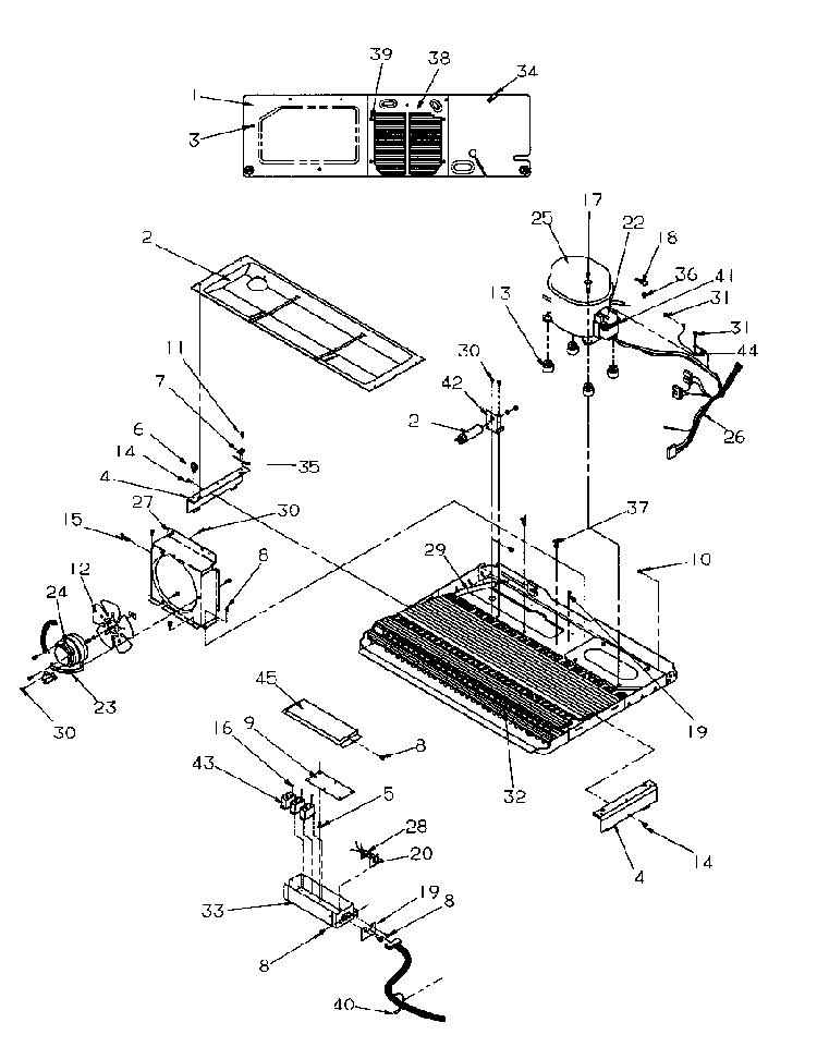 Machine Compartment Diagram and Parts List for SRDE528SW-P1184901WW  Amana Refrigerator