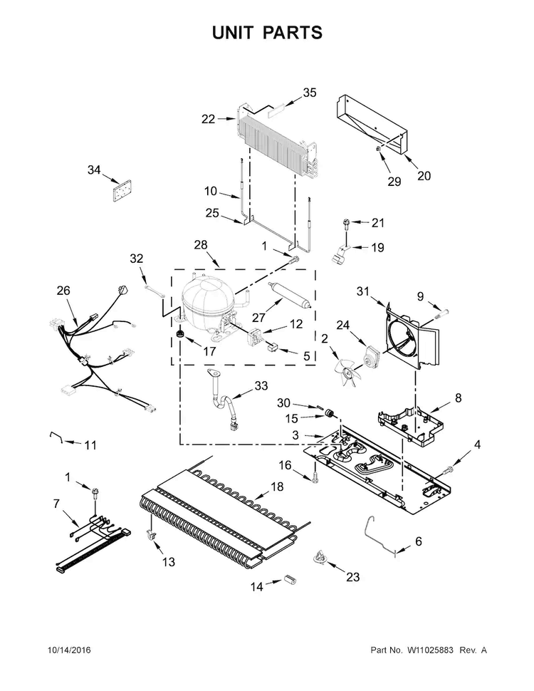 Unit Parts Diagram and Parts List for MFC2062FEZ01  Maytag Refrigerator