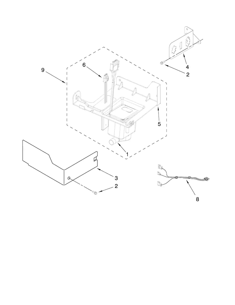 Pump Parts Diagram and Parts List for MIM1554WRS1  Maytag Ice Maker