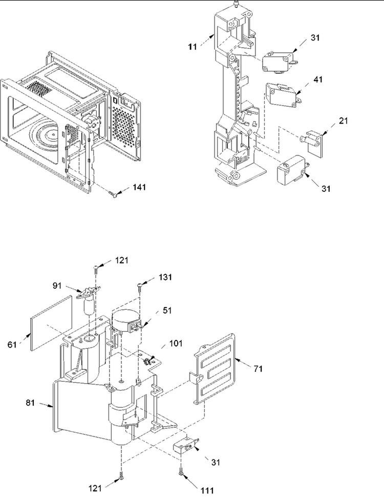 Latch Board Diagram and Parts List for ACM1580AS-PACM1580AS0  Amana Microwave