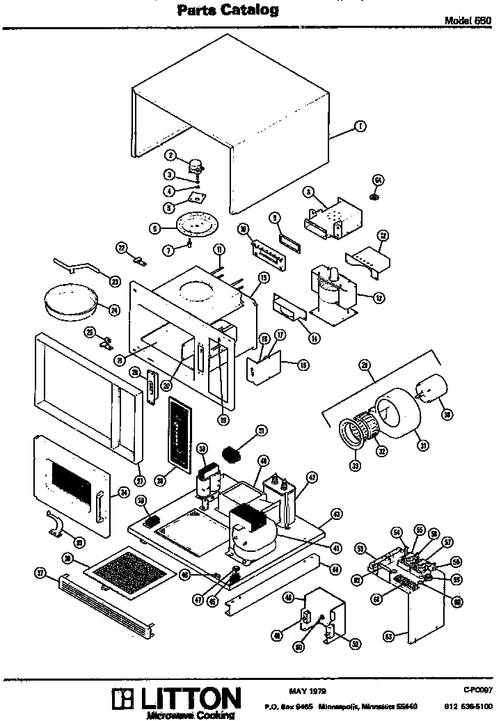 Section 11 Diagram and Parts List for 70 0502 Amana Microwave