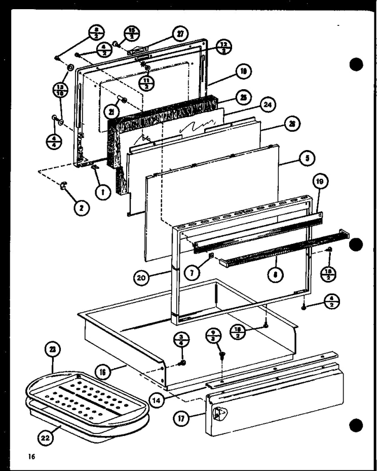 Section 2 Diagram and Parts List for ARR-412 P85312-12S Amana Range