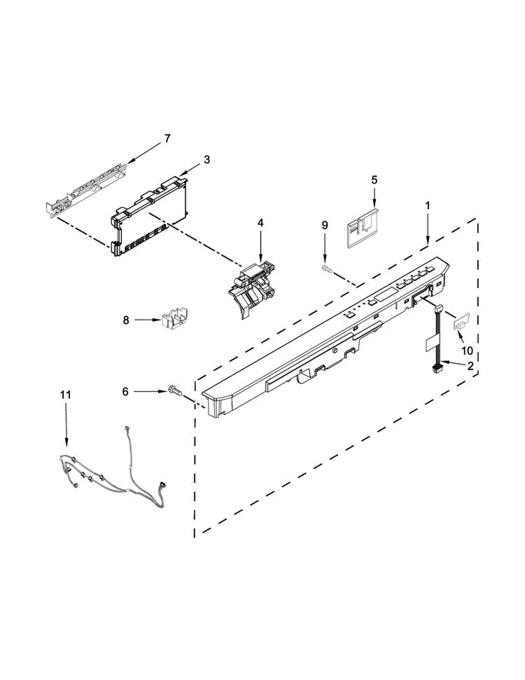 Control Panel And Latch Parts Diagram and Parts List for MDB8979SEZ0  Maytag Dishwasher