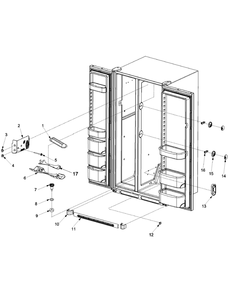 Light Covers And Toe Grille Diagram and Parts List for ARS8265BB-PARS8265BB01  Amana Refrigerator