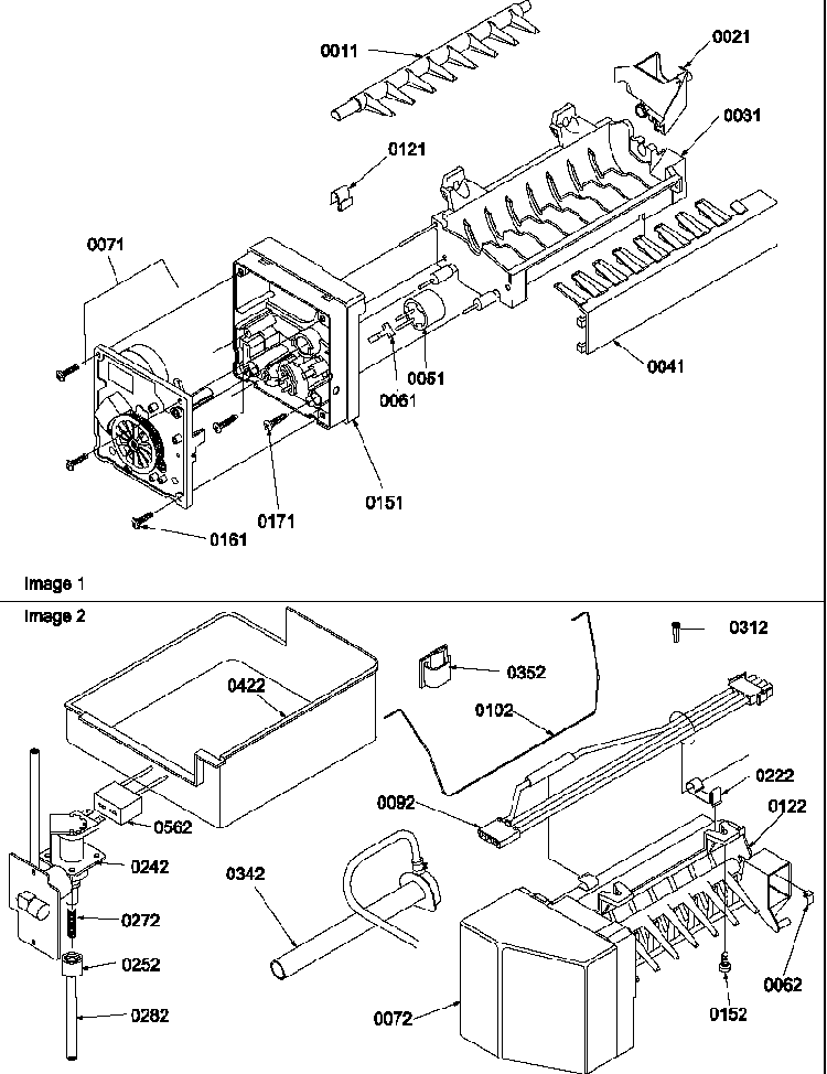 Ice Maker Assembly & Parts Diagram and Parts List for BR22VW-P1321505WW  Amana Refrigerator