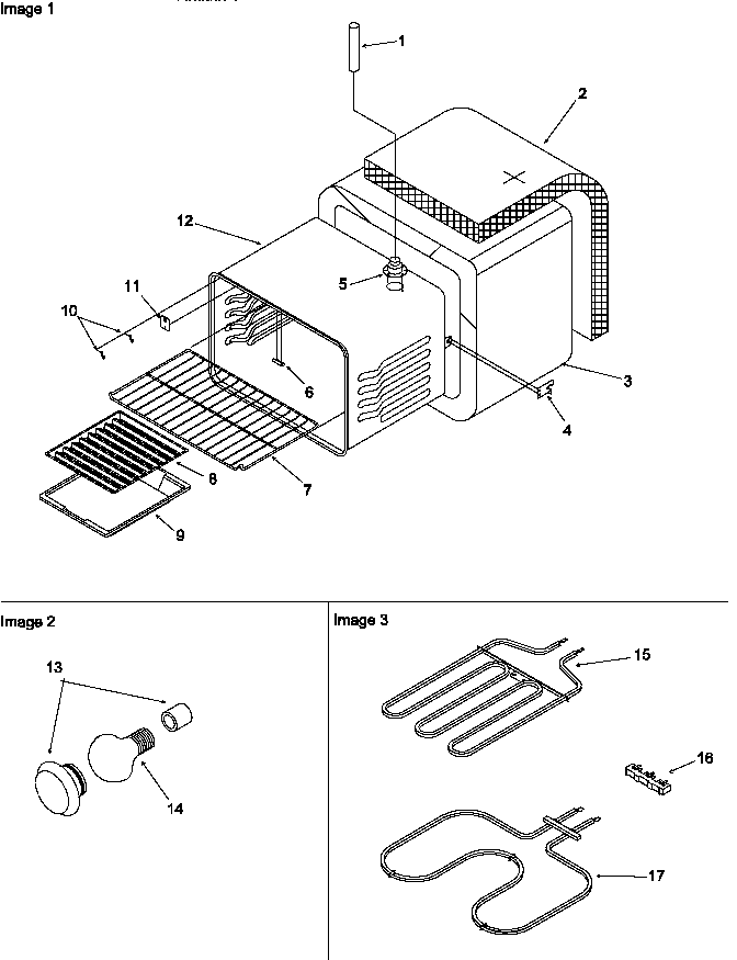 Cavity Diagram and Parts List for ARR6300W P1143421NW Amana Range
