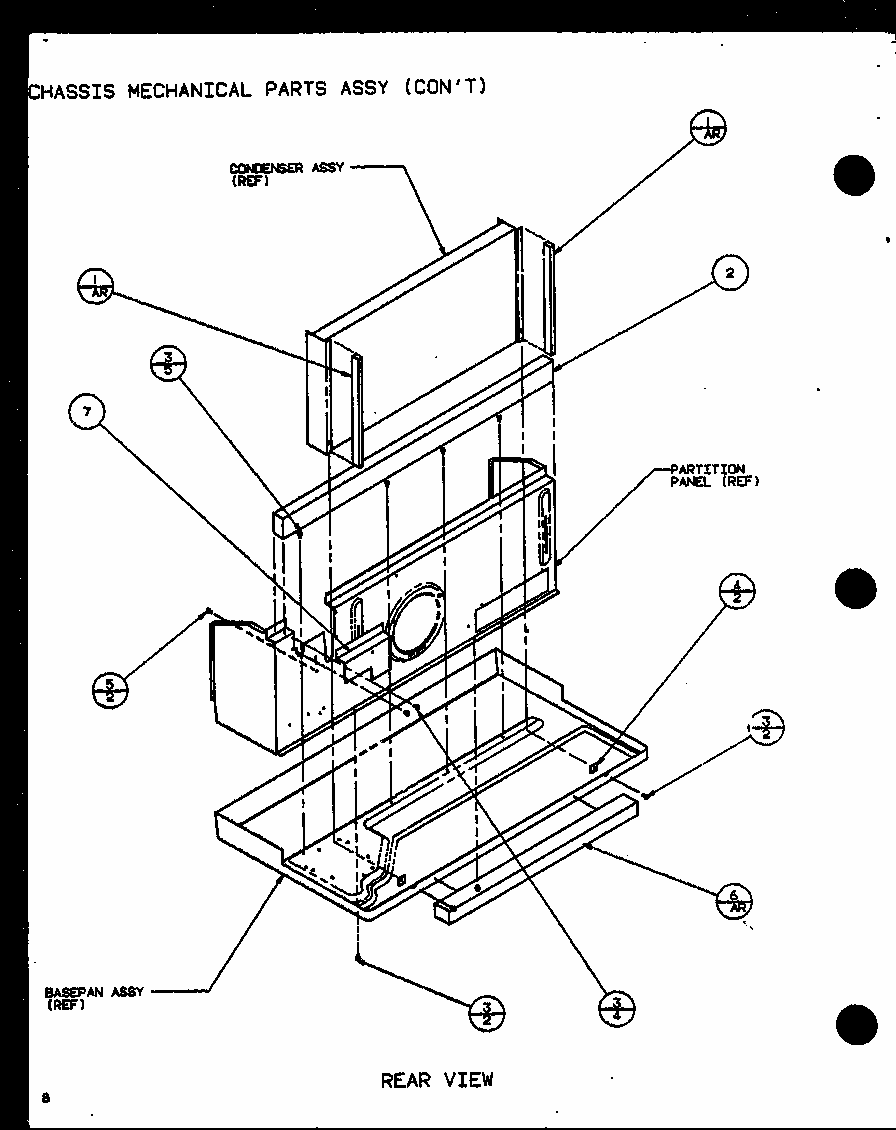 Chassis Mechanical Parts Assy (pth15350edg/p1113204r) (pth12350edg/p1113205r) Diagram and Parts List for 230V,40KW  Amana Air Conditioner