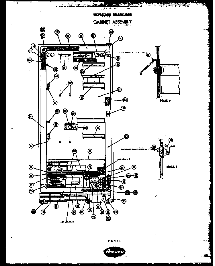Unit Diagram and Parts List for BRS15L  Amana Refrigerator