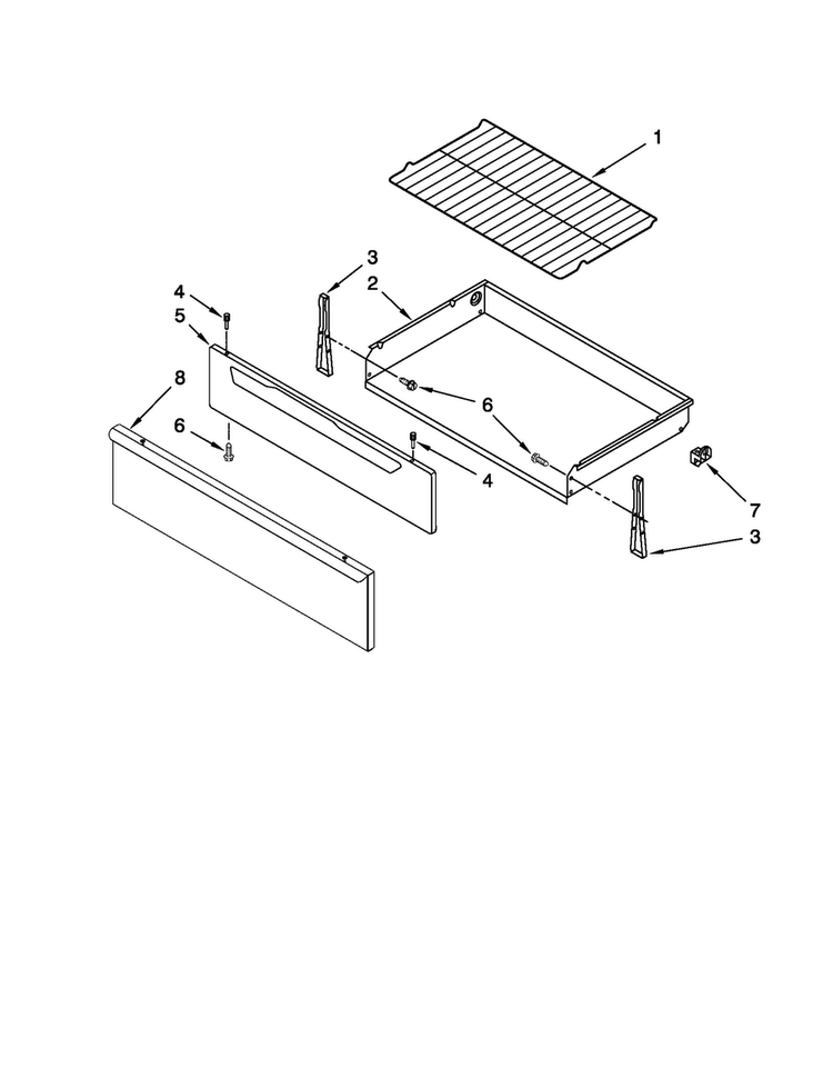 Drawer And Rack Parts Diagram and Parts List for MER7664XB1  Maytag Range